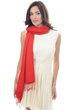 Cachemire et Soie accessoires etoles chales platine rouge franc 201 cm x 71 cm